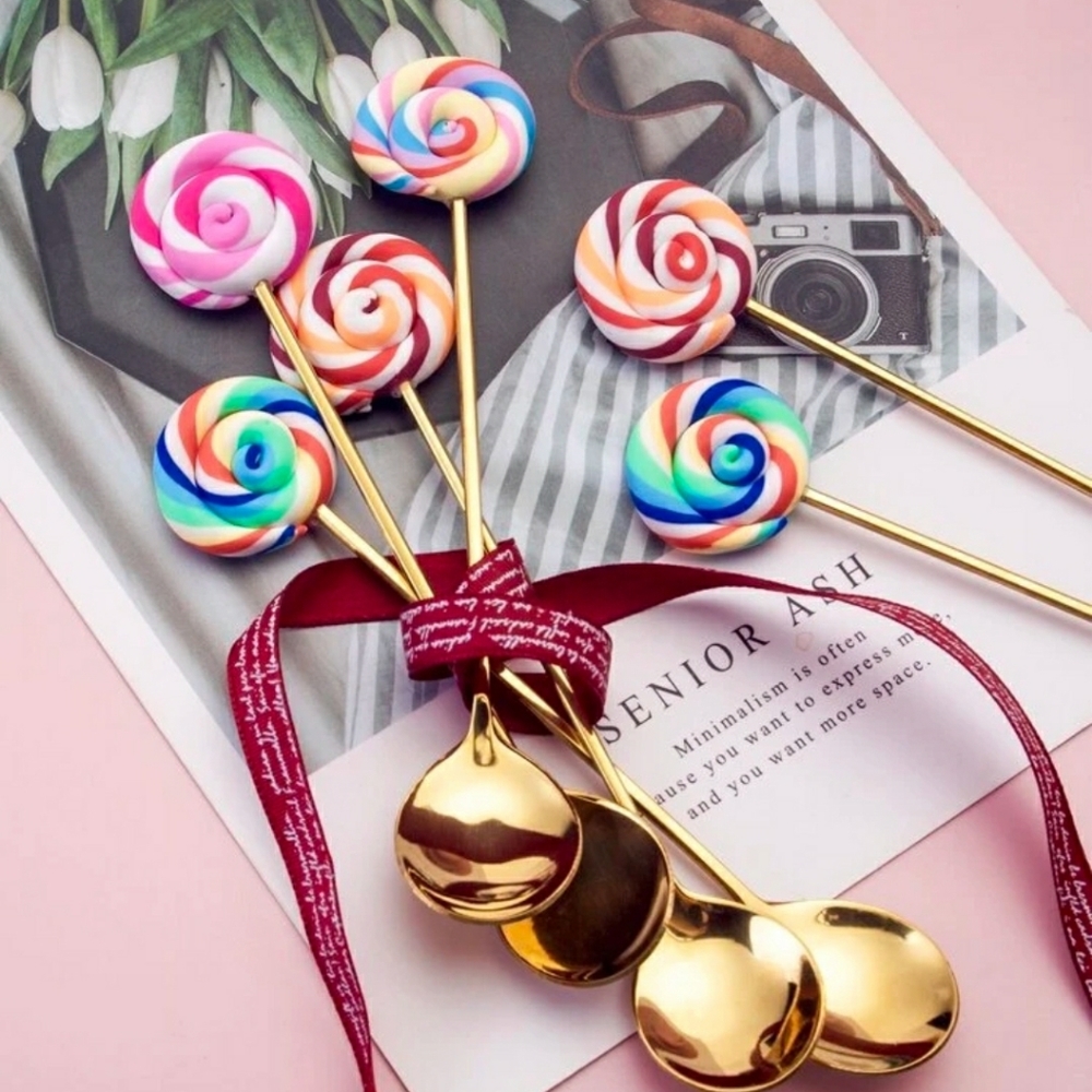 Unique Golden Lollipop Spoons